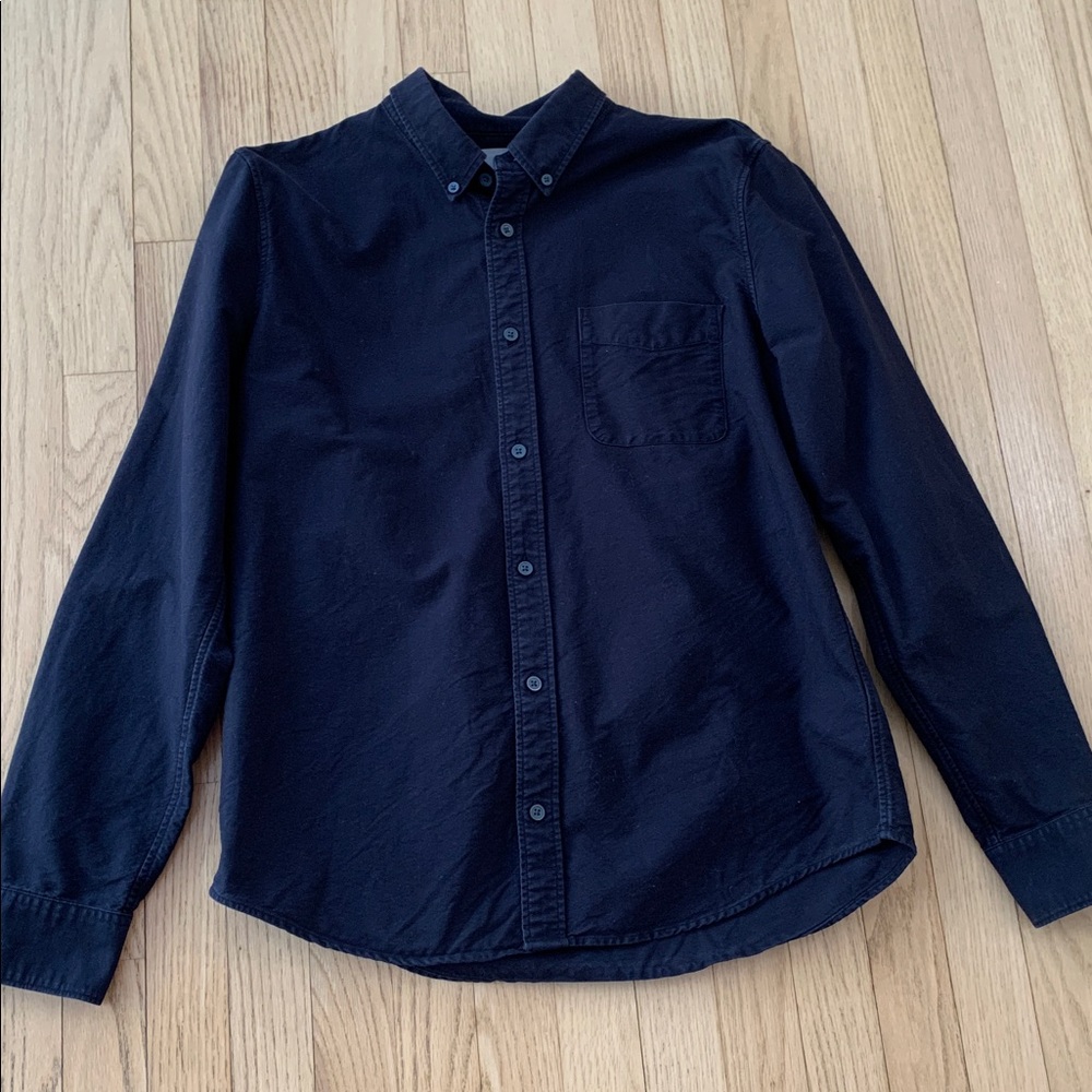 Everlane Men’s Cotton Long Sleeve Button Down Shirt Size Large Washed Black